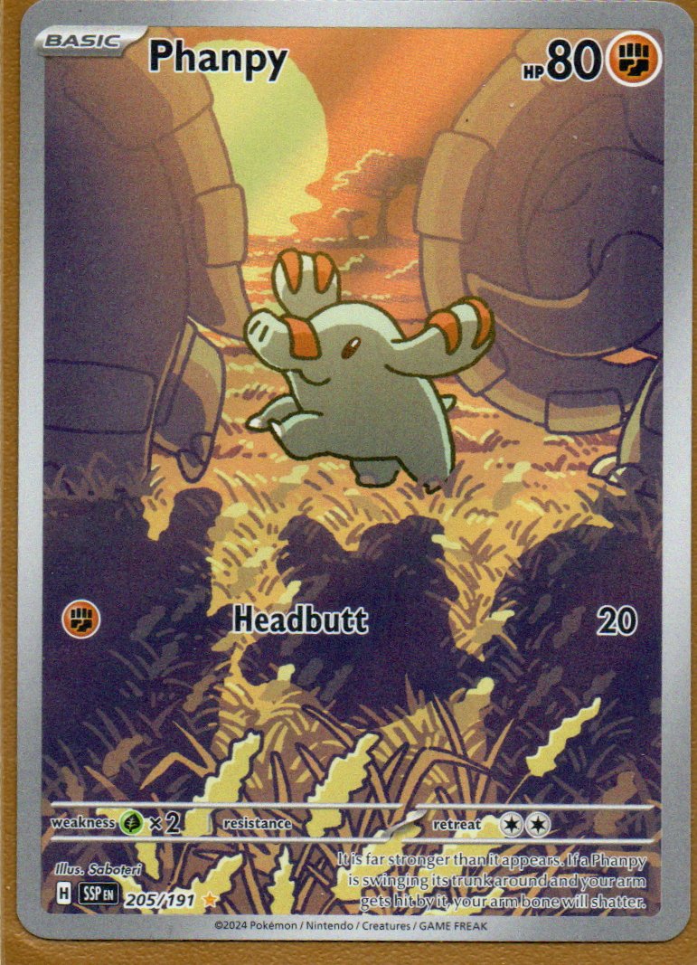 Phanpy Ingles SSP 205 Illustration rare