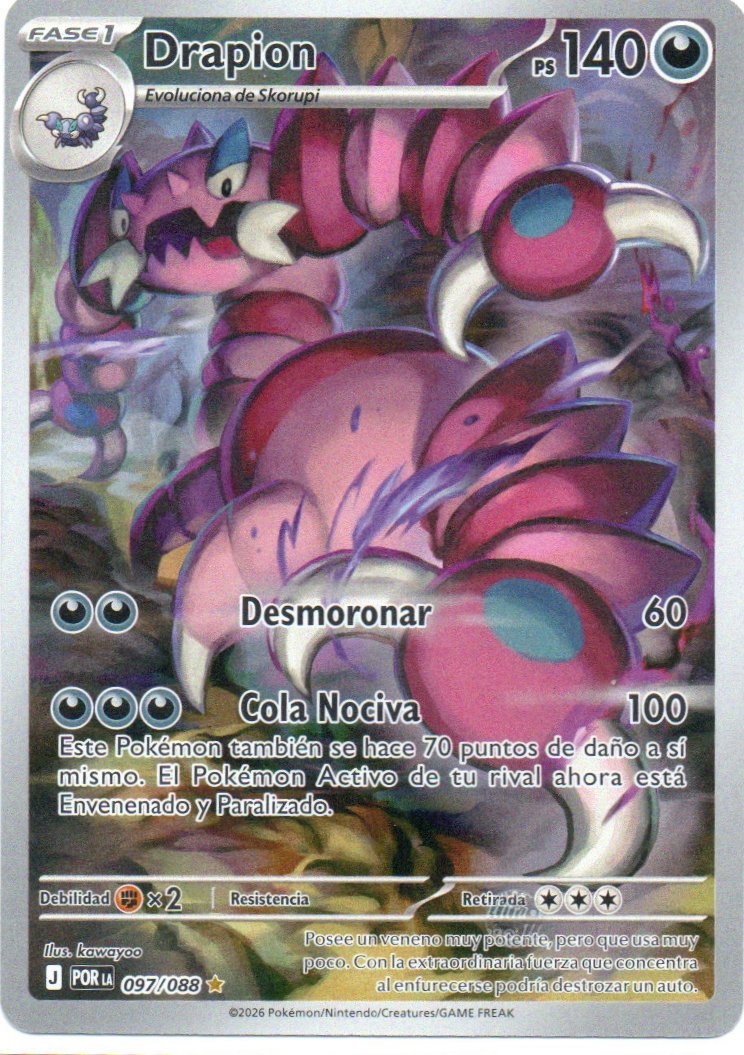 Drapion Español POR 097 Illustration rare