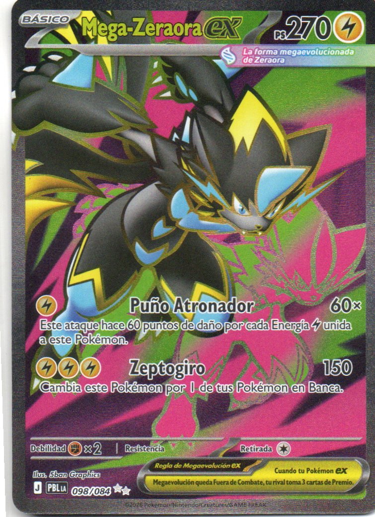 Mega-Zeraora ex Español PBL 098 Ultra rare
