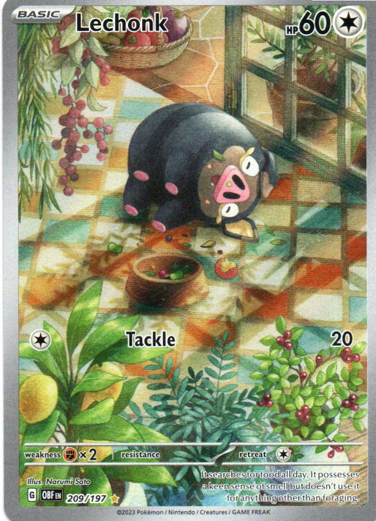Lechonk Ingles OBF 209 Illustration rare