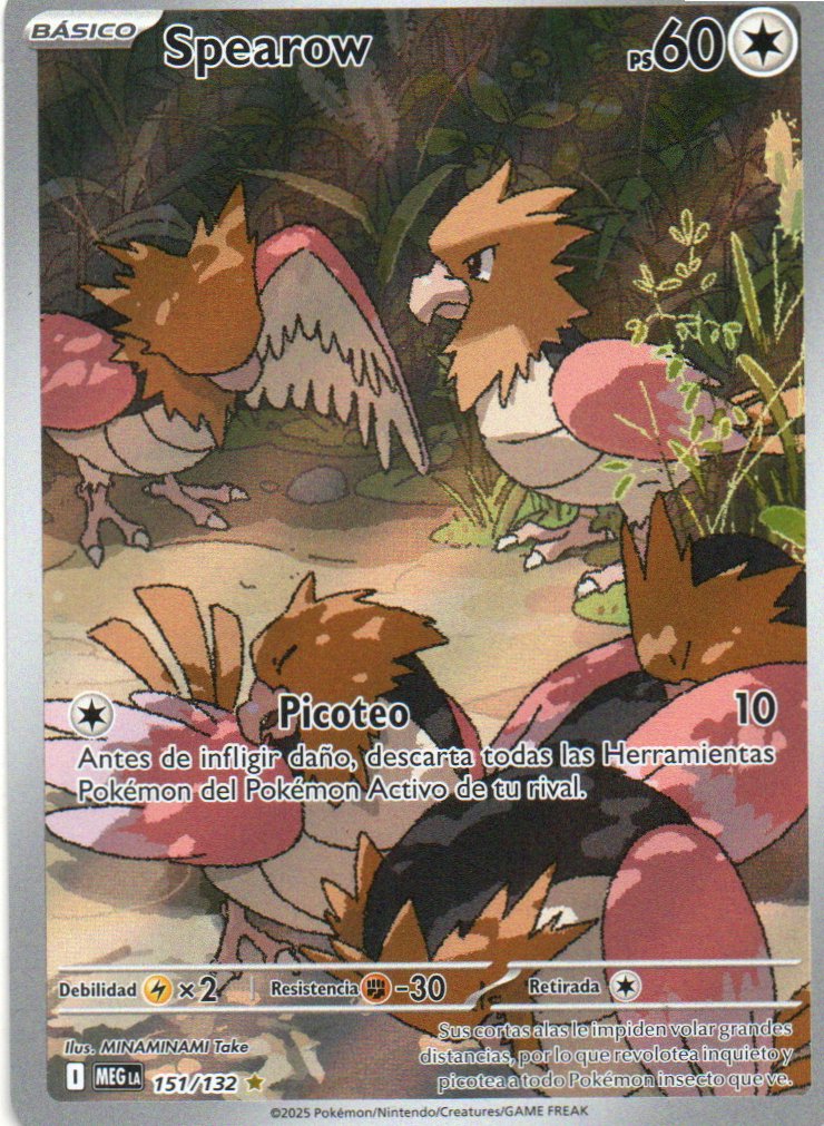 Spearow Español MEG 151 Illustration rare