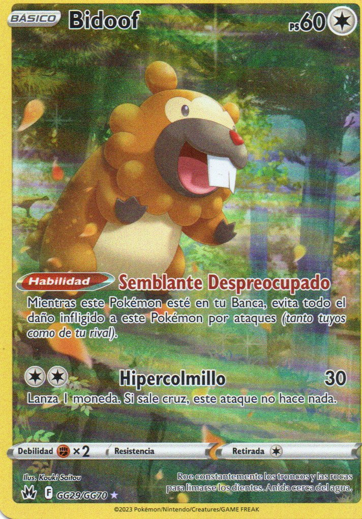 Bidoof Español GG29 ultra rare