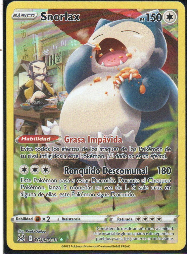 Snorlax Español TG 10 ultra rare