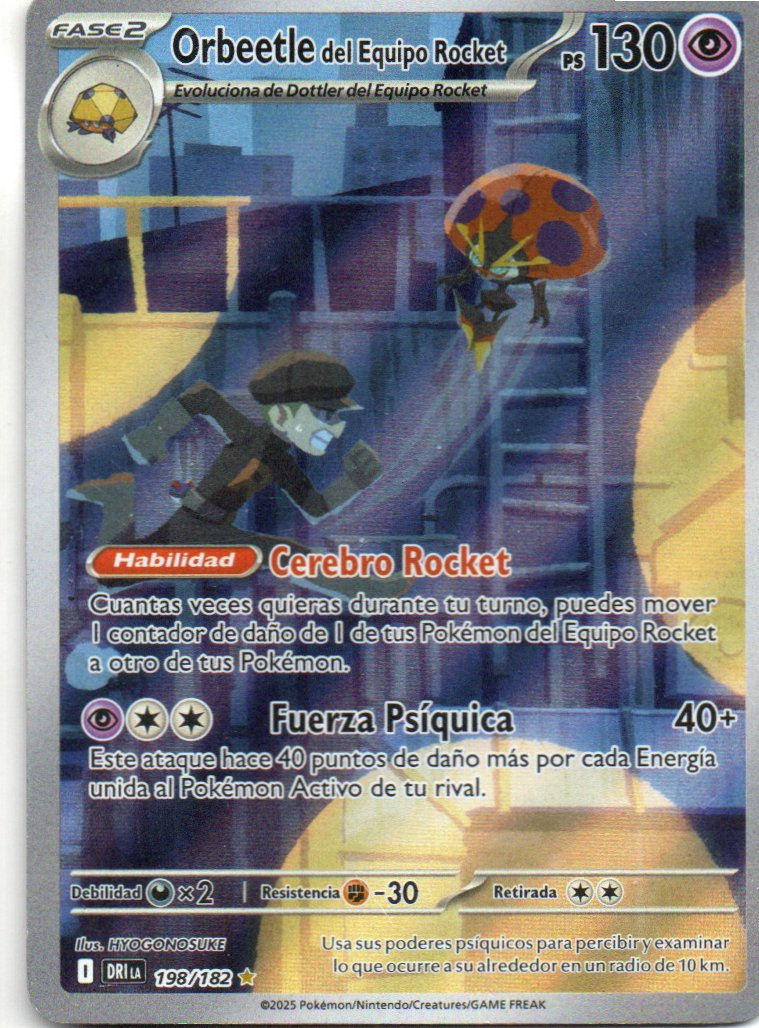 Orbeetle del Equipo Rocket Español DRI 198 Illustration rare