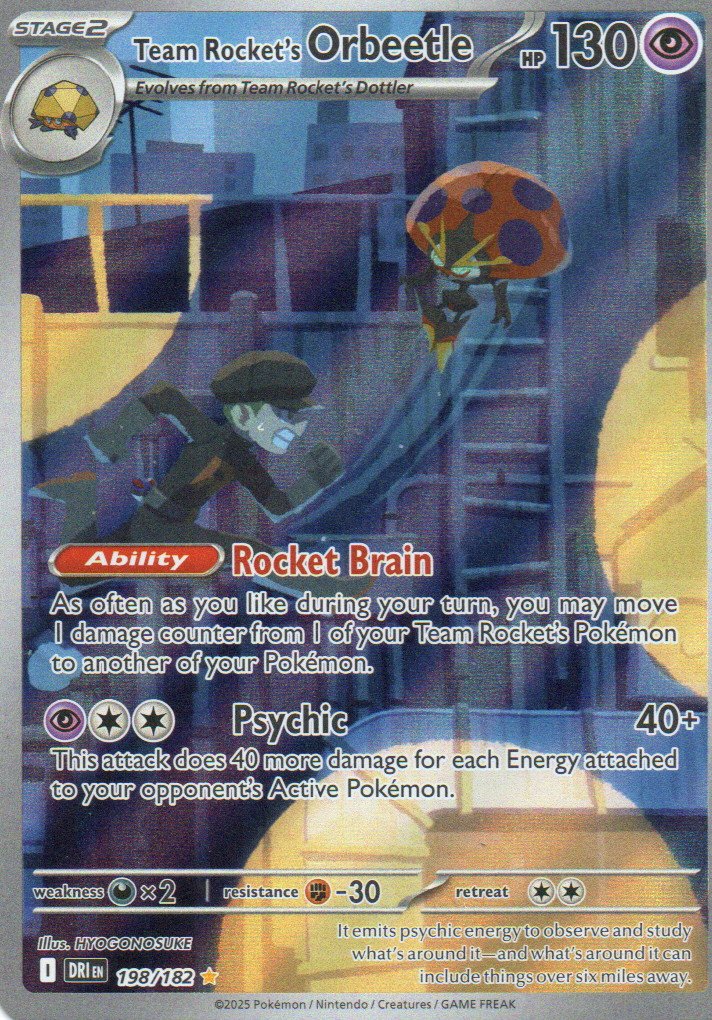 Team Rocket's Orbeetle Ingles DRI 198 Illustration rare