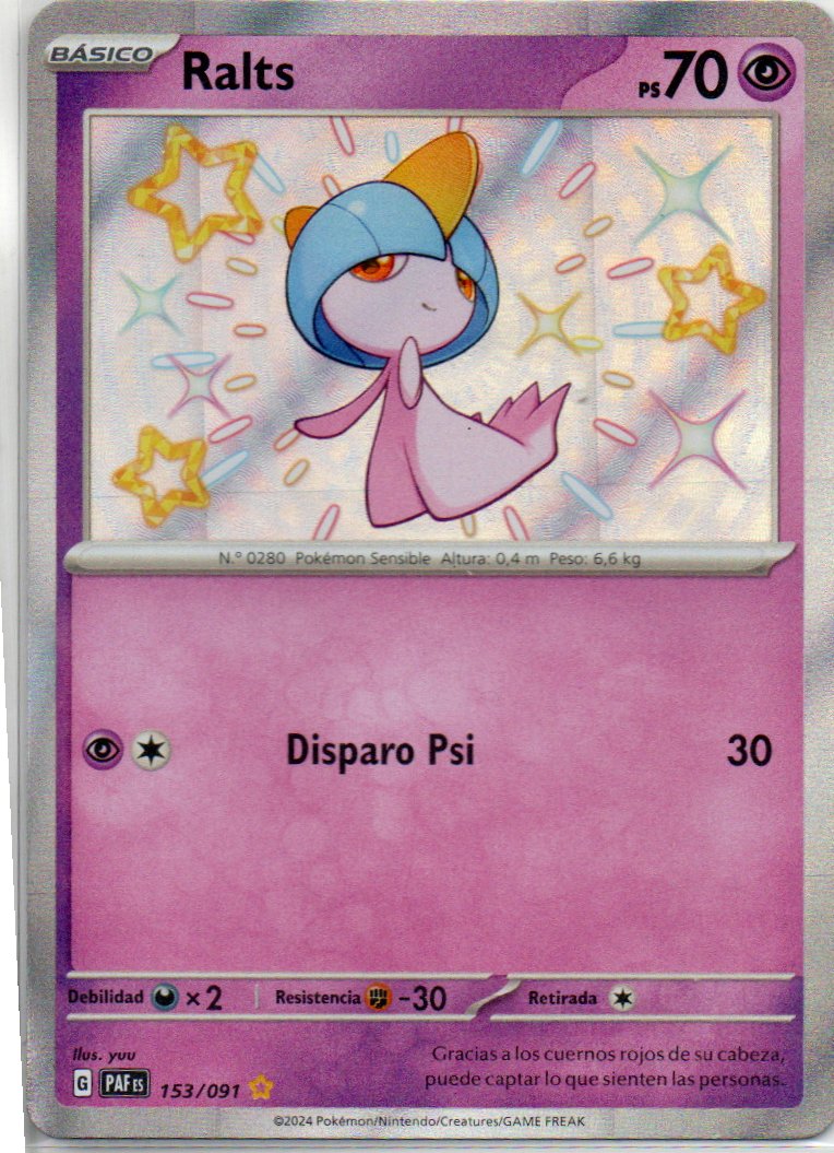 Ralts Español PAF 153 Shiny rare