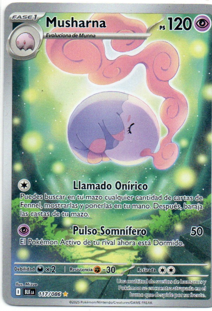 Musharna Español BLK 117 Illustration rare