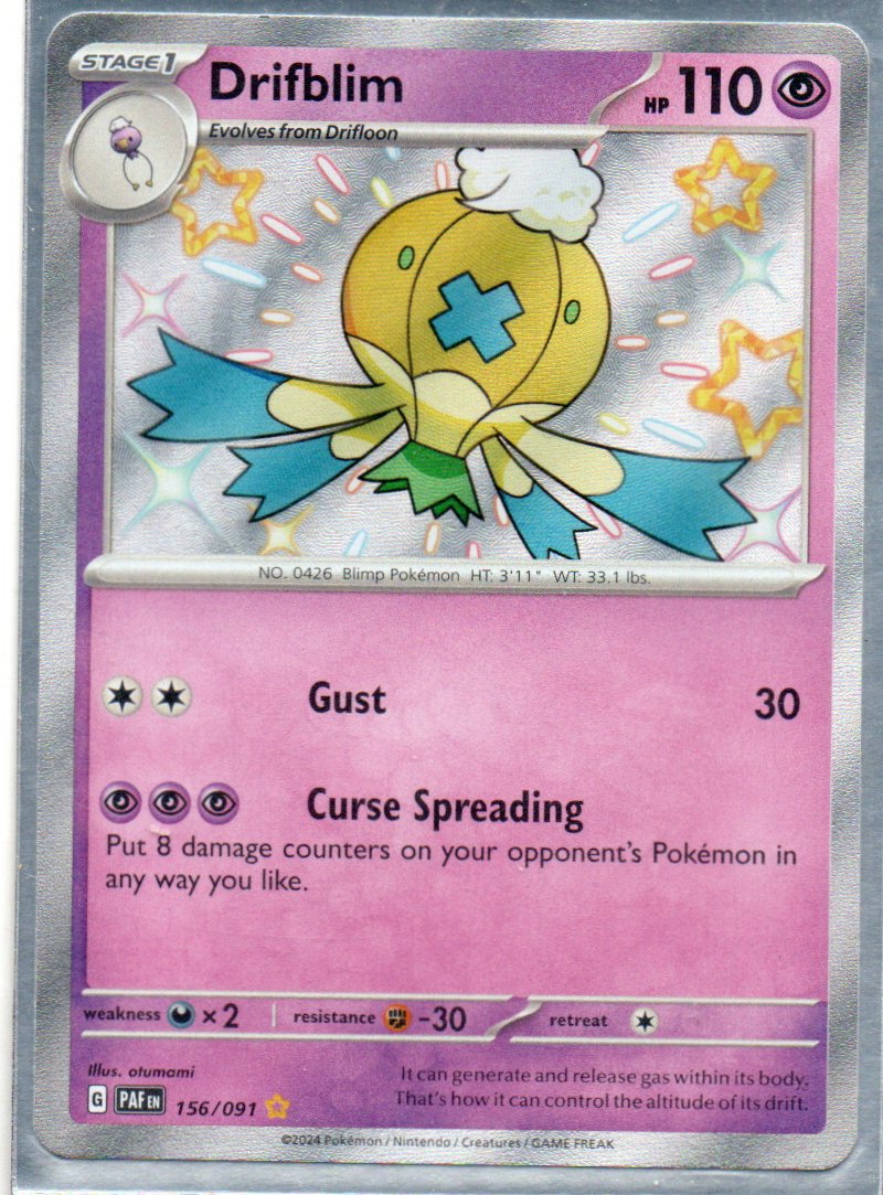 Drifblim Ingles PAF 156 Shiny rare