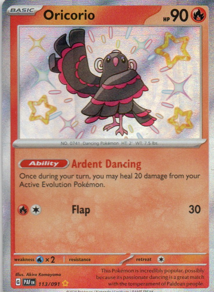 Oricorio Ingles PAF 113 Shiny rare