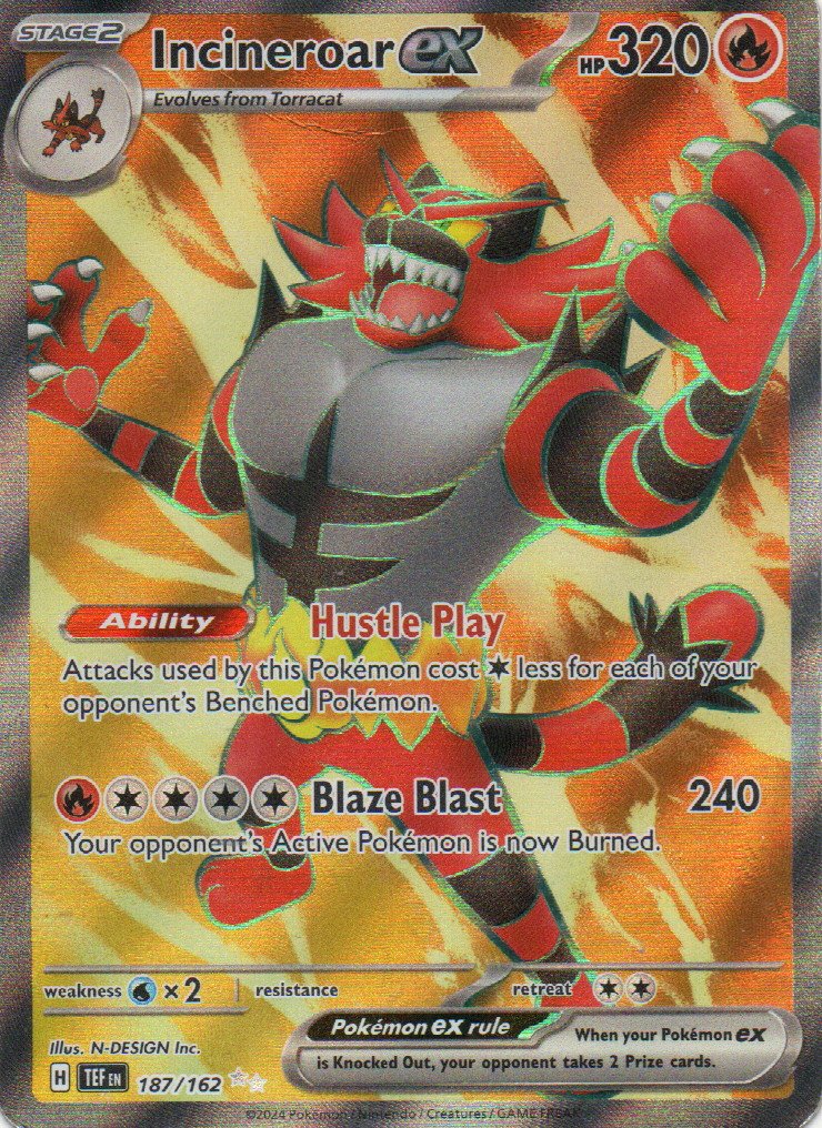 Incineroar ex Ingles TEF 187 Ultra rare