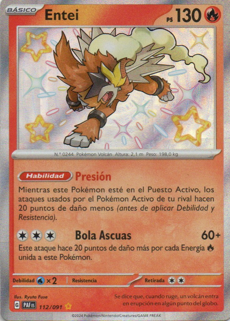 Entei Español PAF 112 Shiny rare