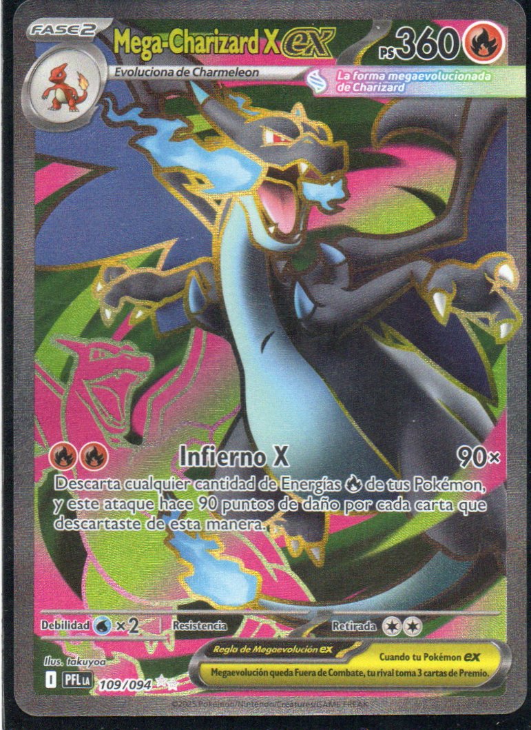 Mega Charizard X ex Español PFL 109 Ultra rare