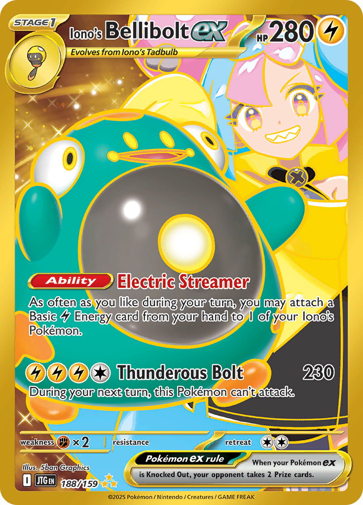 Iono's Bellibolt ex JTG 188 Hyper rare Ingles