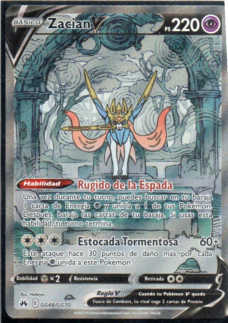 Zacian V GG48 Ultra rare Español