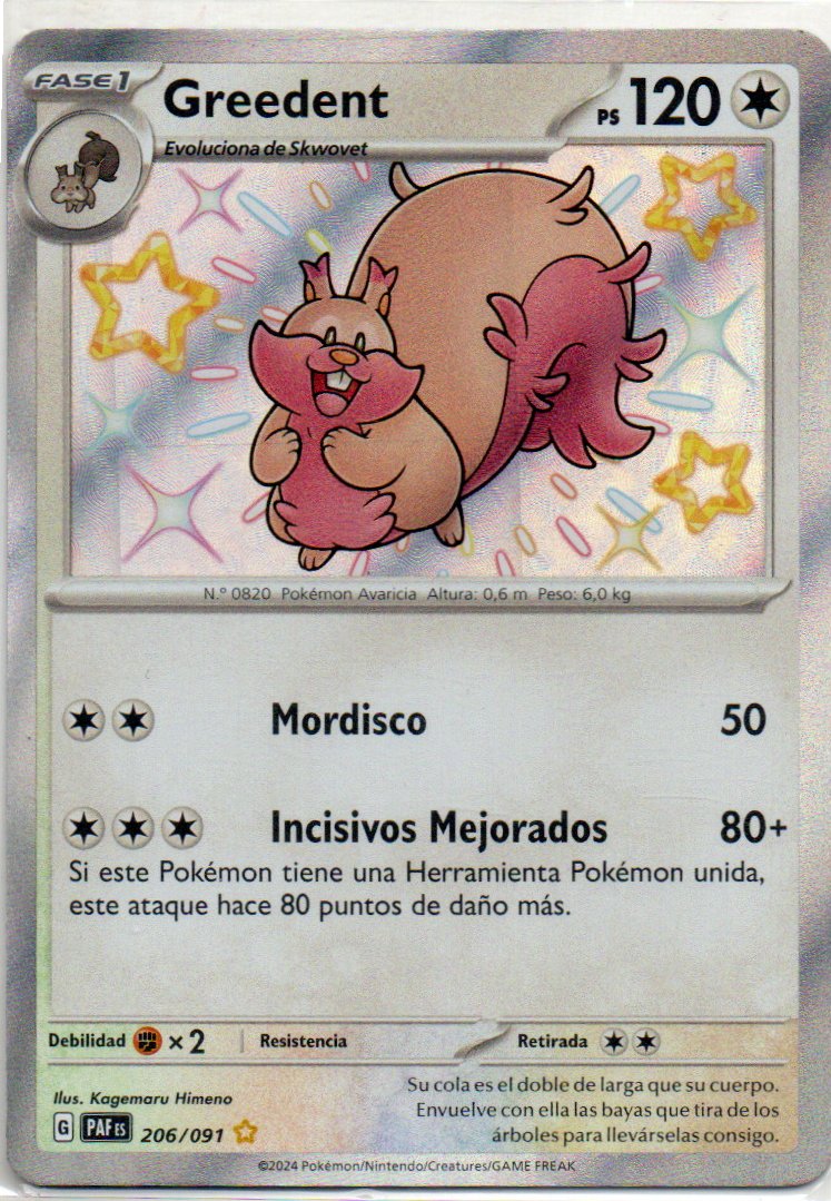 Greedent PAF 206 Shiny rare Español