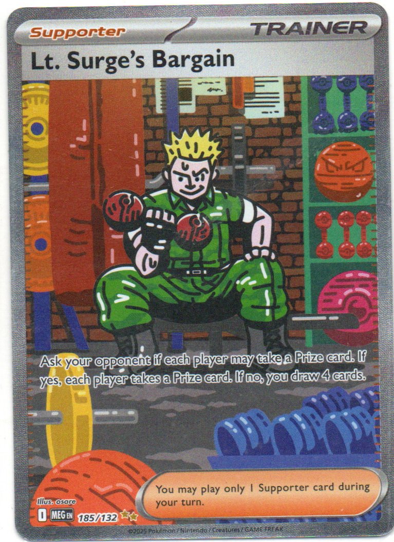 Lt. Surge's Bargain MEG 185 Special Illustration rare Ingles