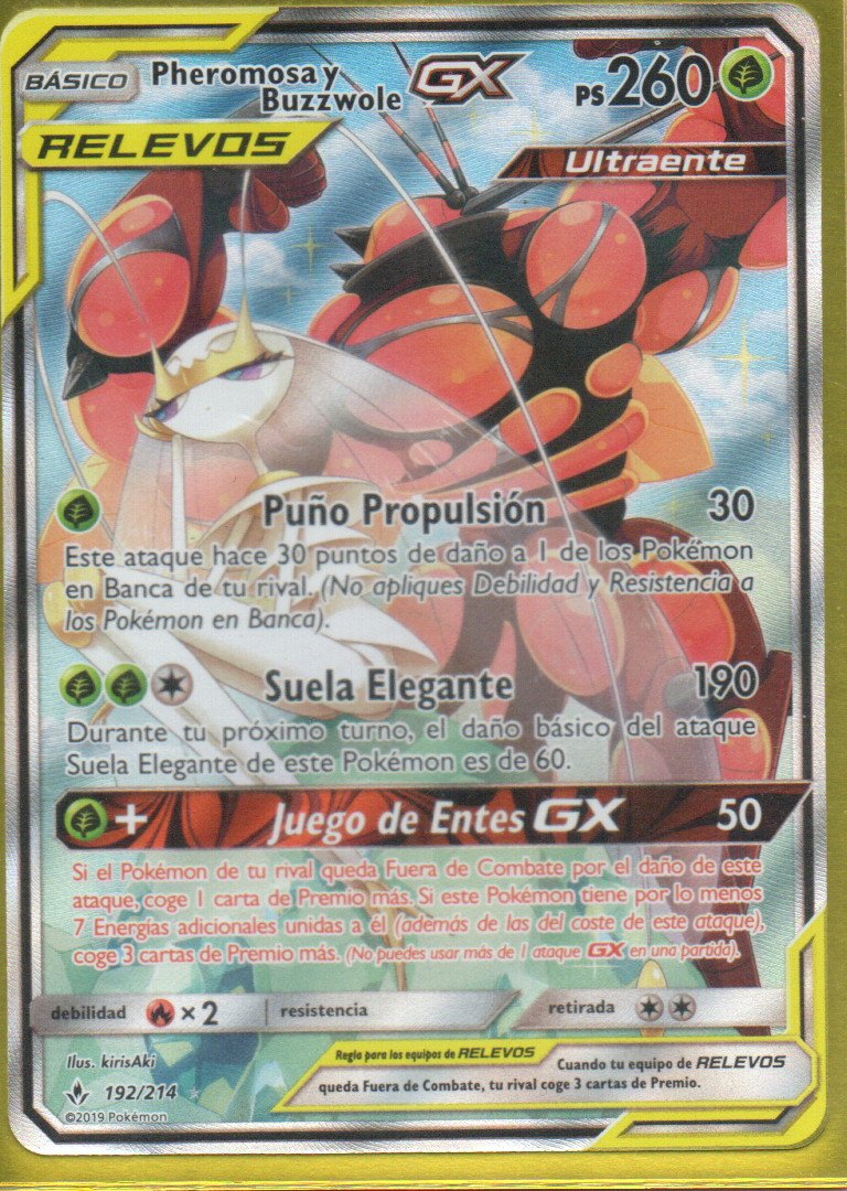 Pheromosa y Buzzwole GX 192 Ultra rare Español