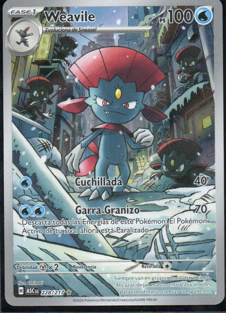 Weavile ASC 228 Illustration rare Español