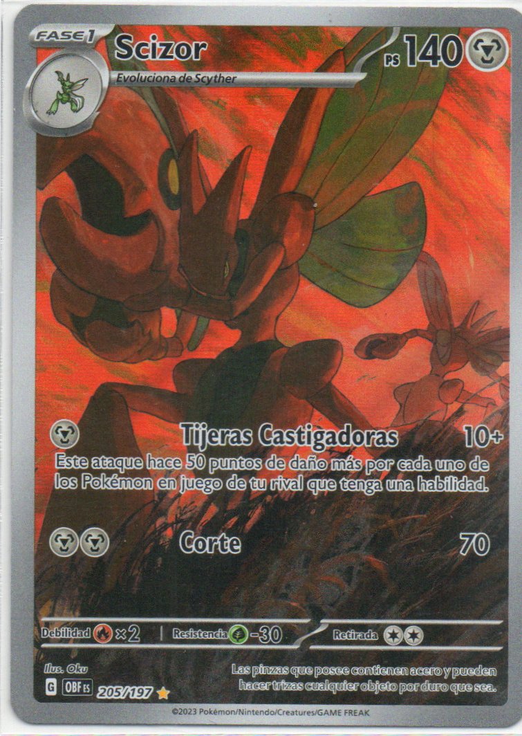 Scizor OBF 205 Illustration rare Español
