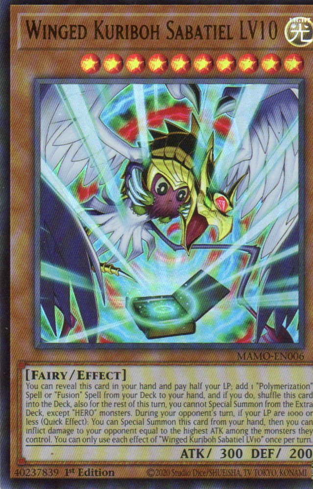 Winged Kuriboh Sabatiel LV10 MAMO-EN006 Ultra Rare