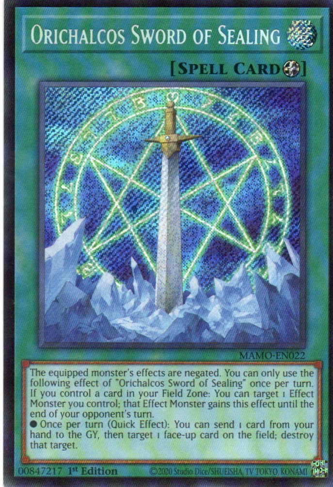 Orichalcos Sword of Sealing MAMO-EN022 Secret Rare