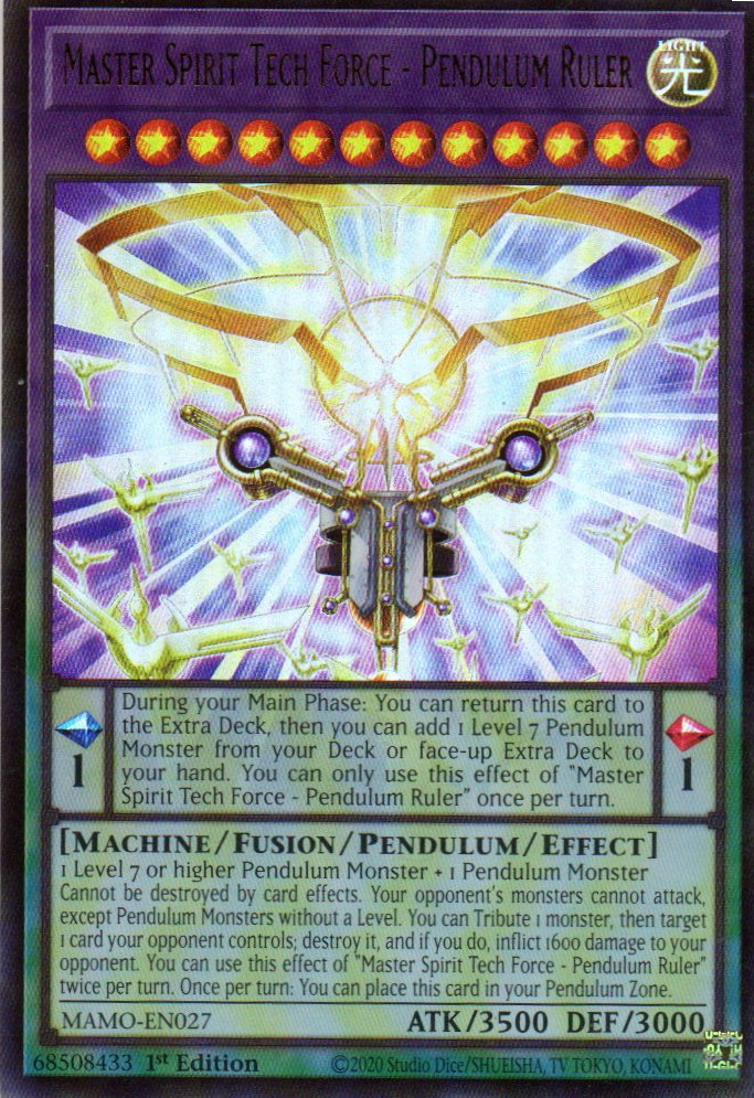 Master Spirit Tech Force - Pendulum Ruler MAMO-EN027 Ultra Rare