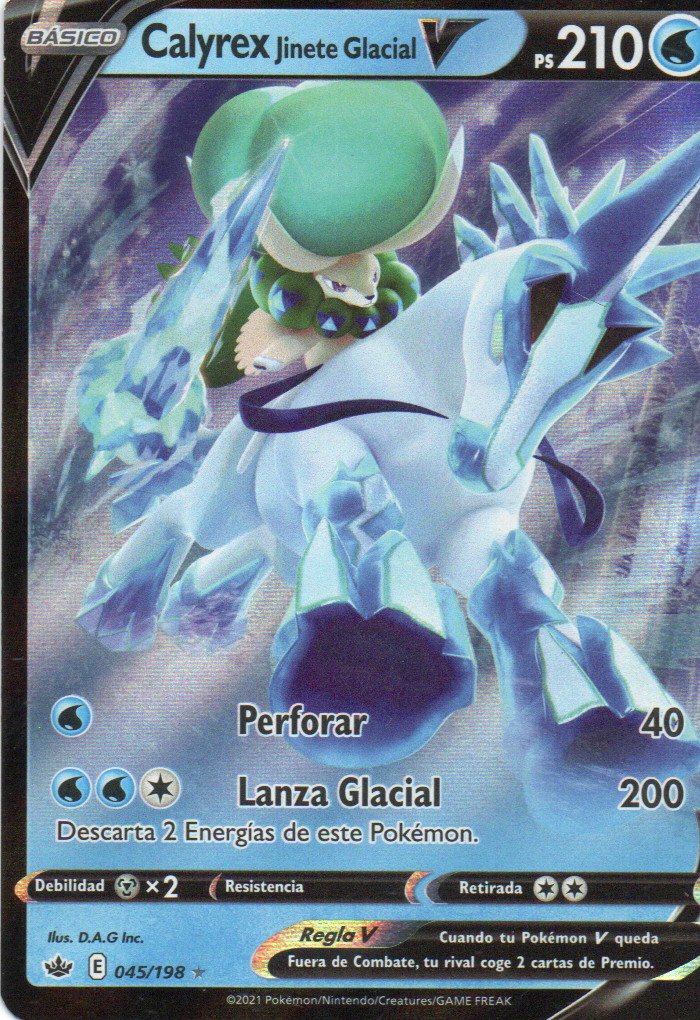 Calyrex jinete glaciar 45 Ultra rare Español