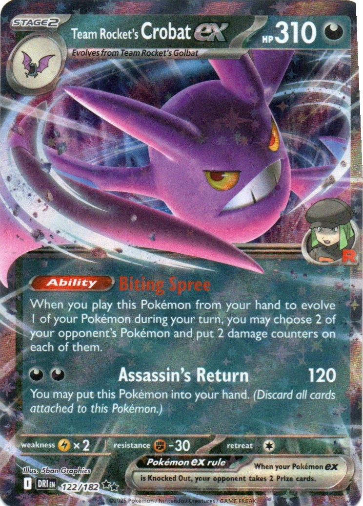 Team Rocket's Crobat ex DRI 122 Double rare Ingles