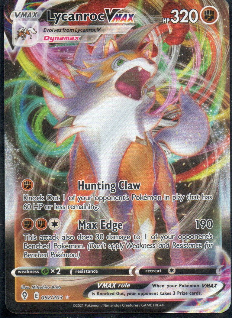 Lycanroc Vmax 92 Ultra rare Ingles