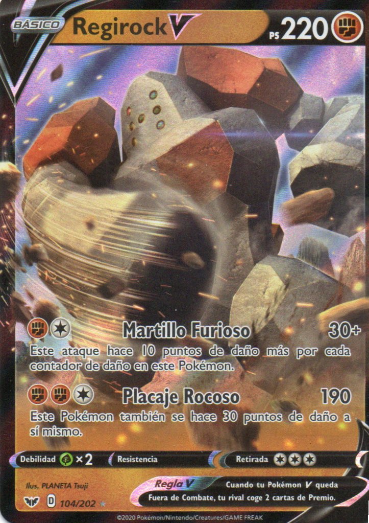 Regirock V 104 Ultra rare Español