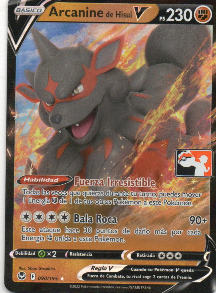 Arcanine de Hisui V 90 Ultra rare Español