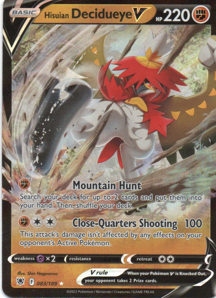 Decidueye de Hisui V 83 Ultra rare Ingles