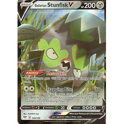 Galarian Stunfisk V 128 Ultra rare Ingles