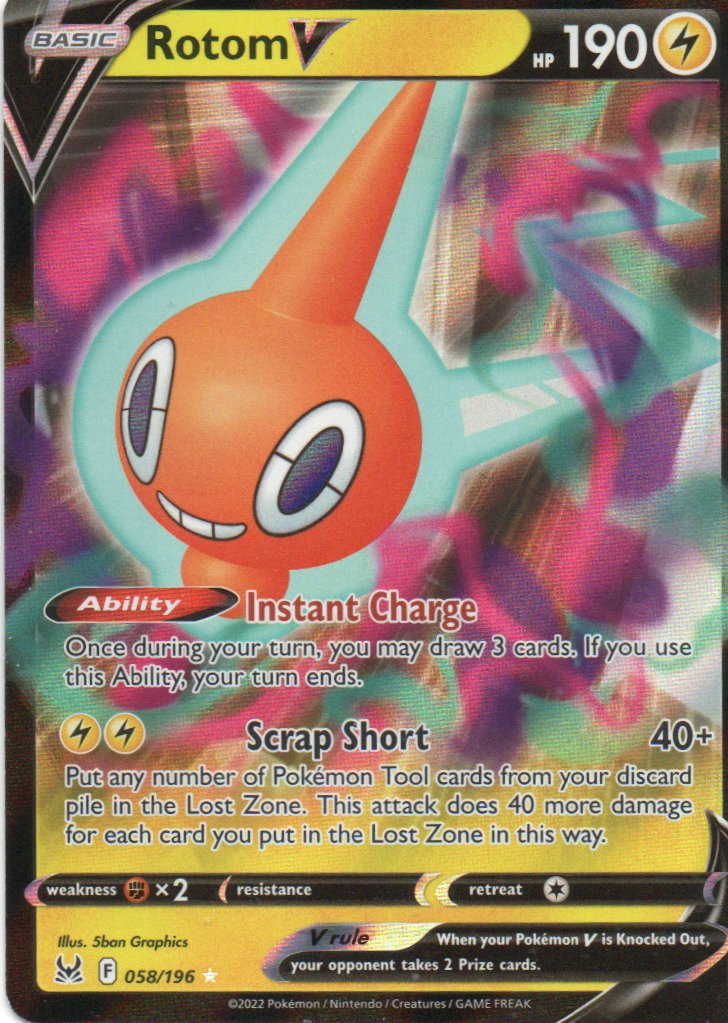 Rotom V 58 Ultra rare Ingles
