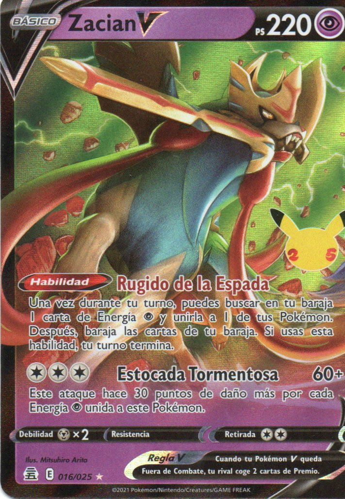 Zacian V 16 Ultra rare Español