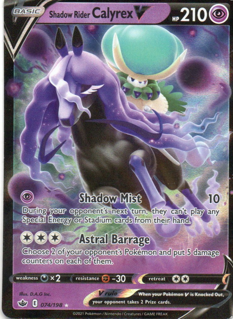 Shadow rider Calyrex V 74 Ultra rare Ingles