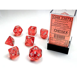Dados Chessex 23073 Translucent Orange/White