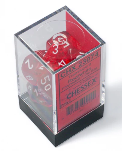 Dados Chessex 23074 Translucent Red/White