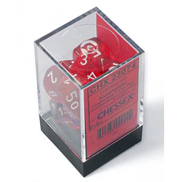 Dados Chessex 23074 Translucent Red/White