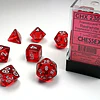 Dados Chessex 23074 Translucent Red/White