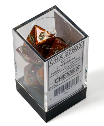 Dados Chessex 27503 Glitter Gold/Silver