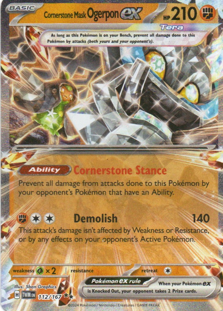Cornerstone mask Ogerpon ex TWM 112 Double rare Ingles