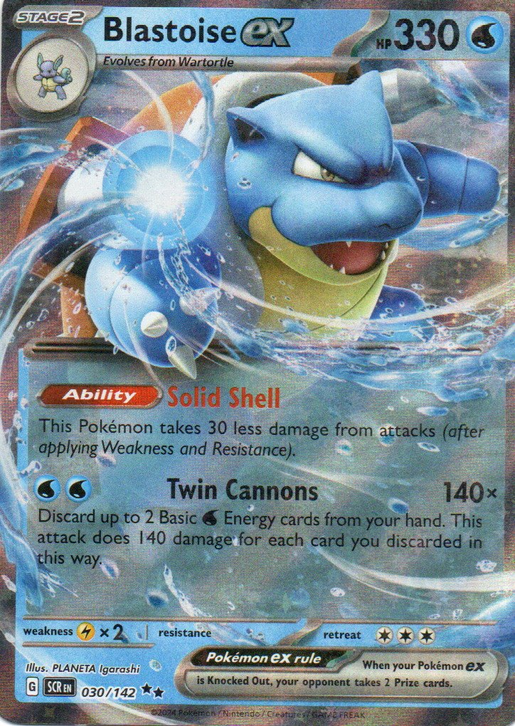 Blastoise ex SCR 030 Double rare Ingles