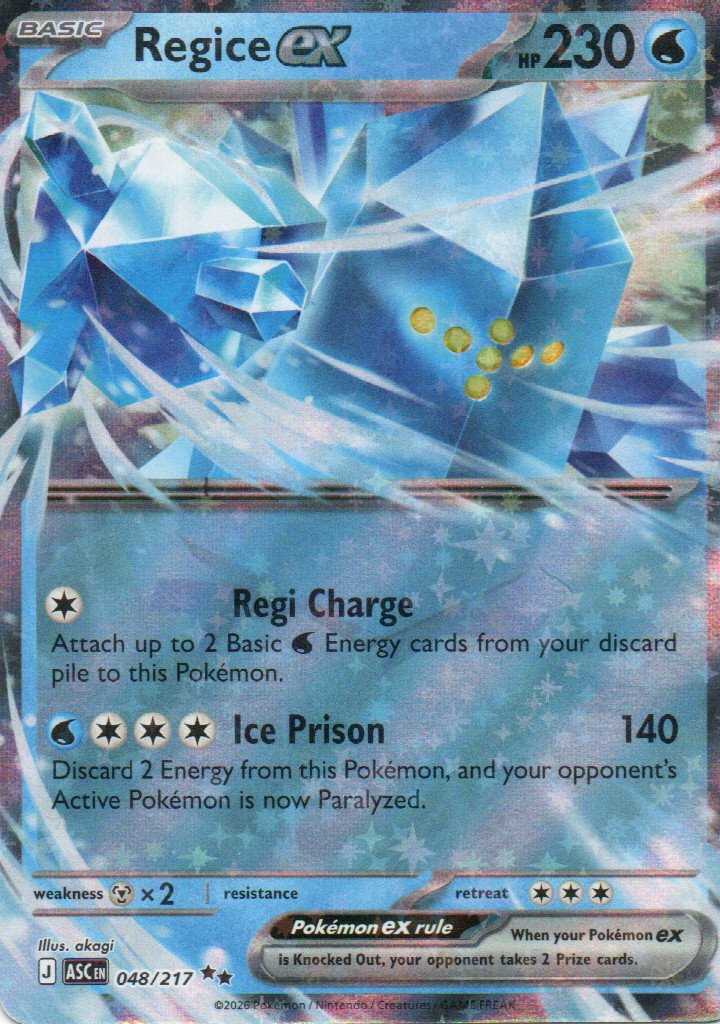 Regice ex ASC 048 Double rare Ingles