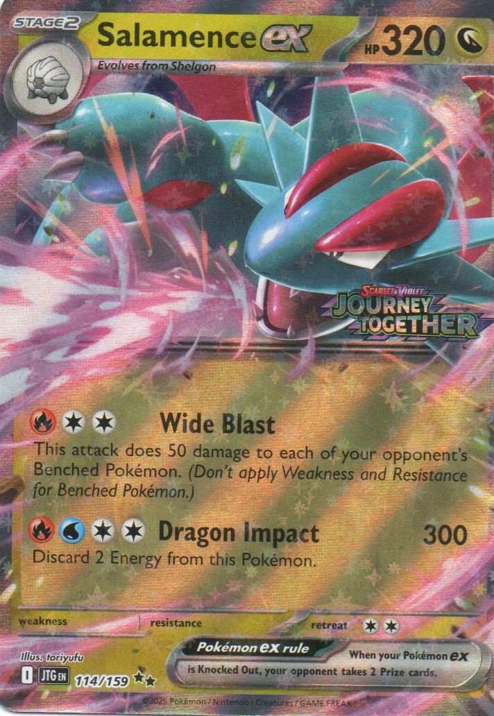 Salamence ex stamped JTG 114 Double rare Ingles