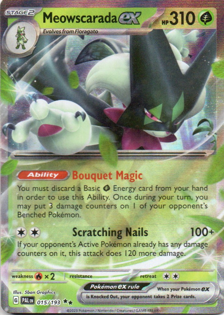 Meowscarada ex PAL 015 Double rare Ingles