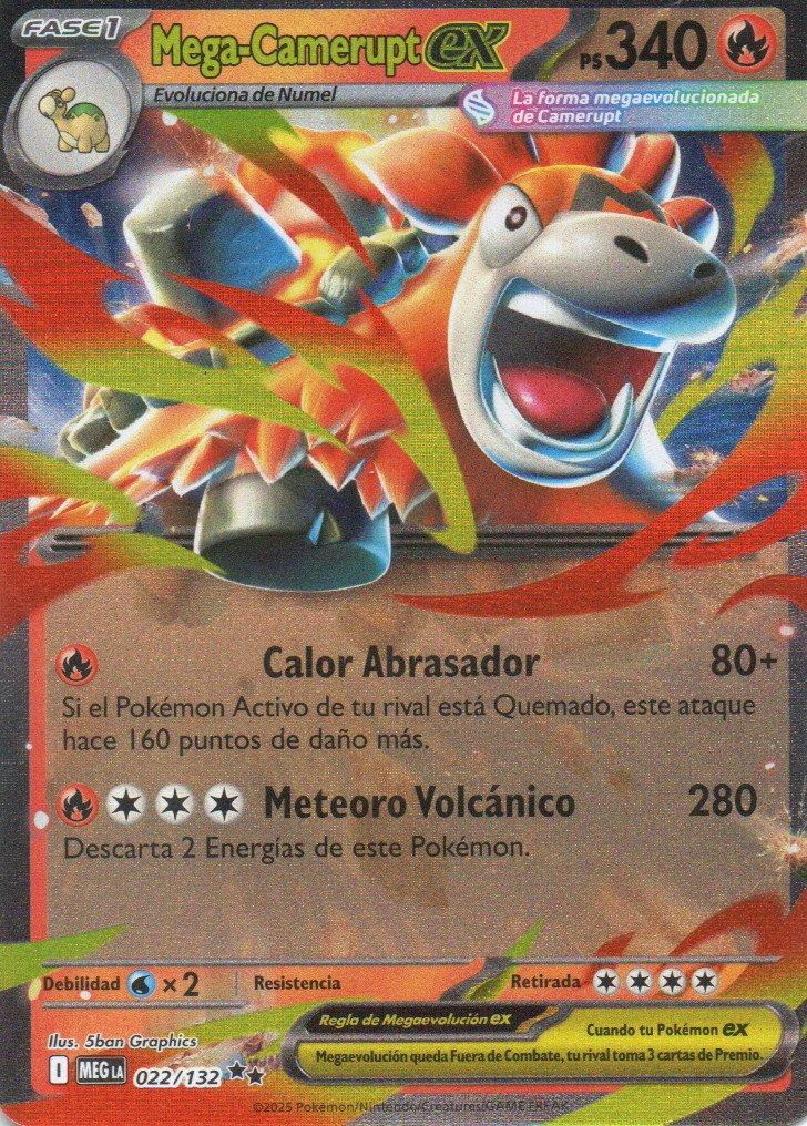 Mega-Camerupt ex MEG 022 Double rare Español