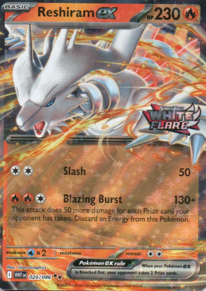 Reshiram ex stamped WHT 020 Double rare Ingles