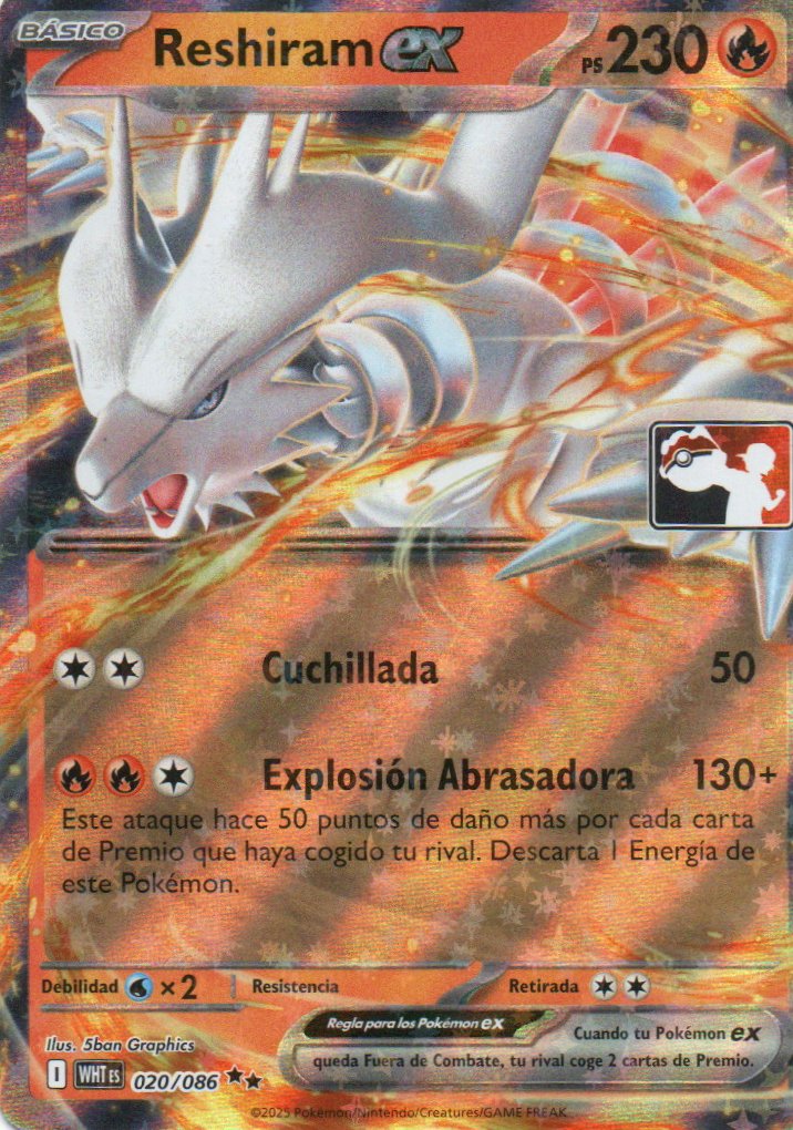 Reshiram ex WHT 020 Double rare Español