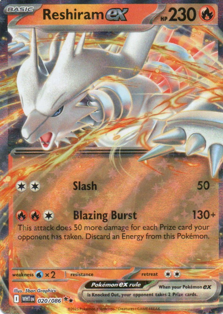 Reshiram ex WHT 020 Double rare Ingles